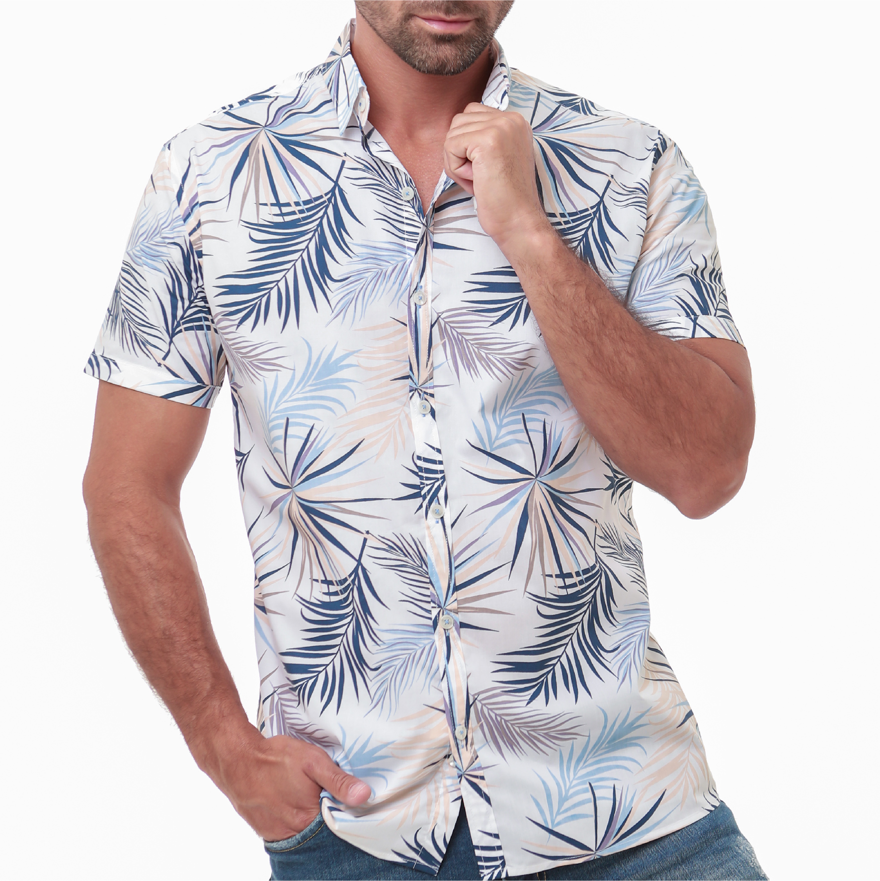 Camisa manga corta 100 algodon hombre Renzo