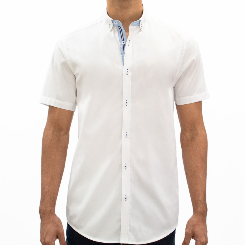 Camiseta algodón de manga corta con impresión para hombre blanco Bolf 14709A