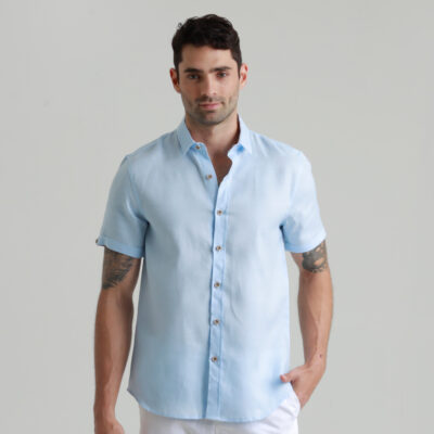 camisa mc 100 lino hombre Renzo