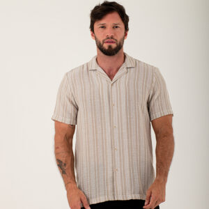 CAMISA MC 100% ALGODON TEXTURA RAYAS HOM