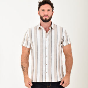 CAMISA MC RAYA TEXTURA 100% ALGODON HOMB