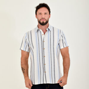 CAMISA MC 100% ALGODON TEXTURA RAYAS