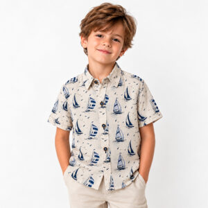 CAMISA MC LINO ESTAMPADA NINO